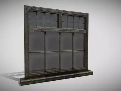 Medieval Panelled Window Low-poly 3D model