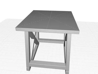 Donata Steel Cross Legs End Table 3D model