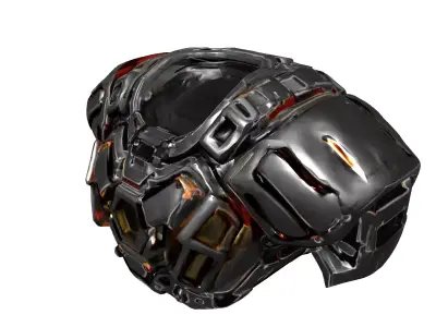 SciFi Cybernetic Armor Chest Piece Low-poly 3D model