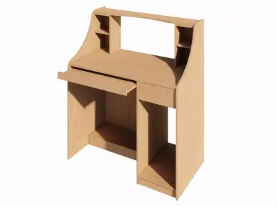 Modern Wooden Home Office Computer Table 3D model