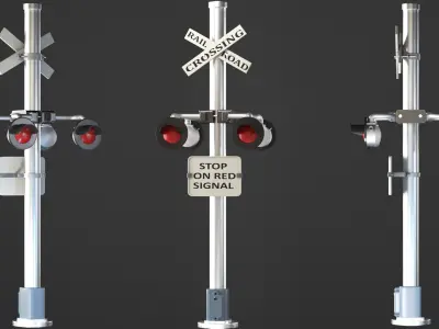 Railroad Crossing Signal  3D model