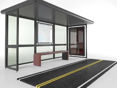 Bus Stop 3D model 2