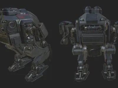 Heavy Mech Low-poly 3D model