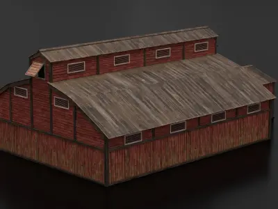 West Wild Barn 01 Low-poly 3D model