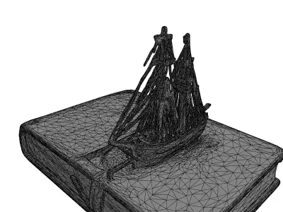 Adventure Book Sailing Ship Low-poly 3D model