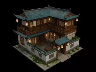 Chinese courtyard 3D model buy