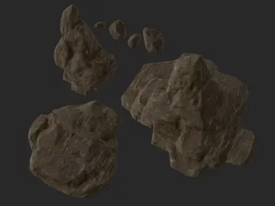 Lowpoly sandstone Kit bundle 3D model