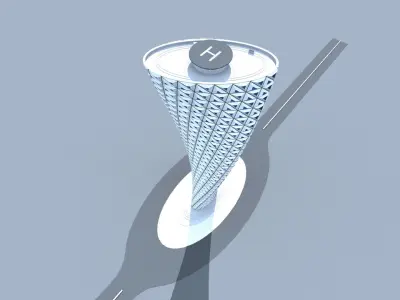 Parametric Twisted Skyscraper with Grasshopper 3D model