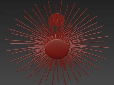 Soleil golden starburst pendant light 3D model