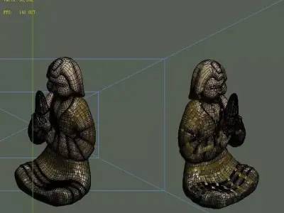 Game Model - Tomb Objects People stone carving 3D model