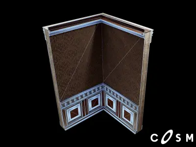 Steampunk Module Wall Exterior Corner Low-poly 3D model