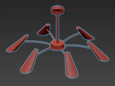 artesia chandelier with five lights gold 3D model