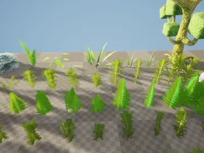 Stylized Nature Pack 140 Variations Low-poly 3D model