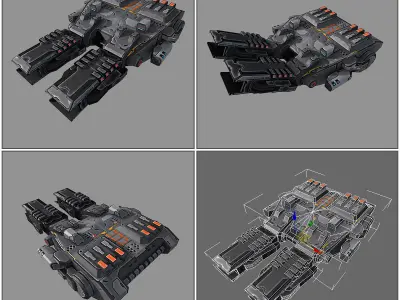 SF Spaceships Weapons Low-poly 3D model