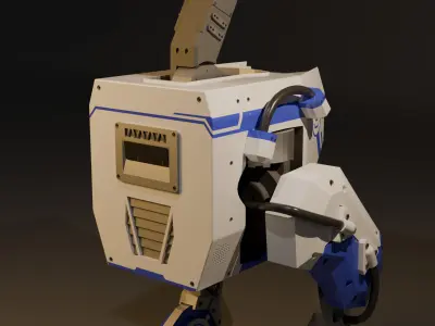 Grek NVIDIA Style Disney Robot Rigged IK Model Low-poly 3D model