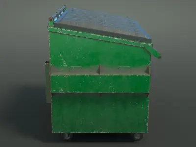 Dumpsters trash can on wheels Low-poly 3D model