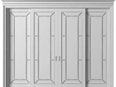 Interior sliding doors in classic style 3D model