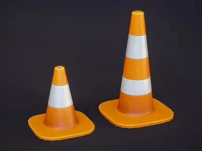 Traffic Cones - Stylized Pack Low-poly 3D model