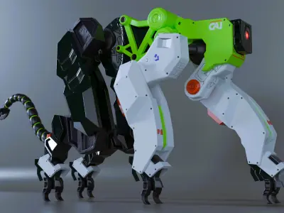 Sci-Fi Robot Futuristic Quadruped 3D model