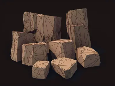 Vert Vaults - Rocks pack Low-poly 3D model