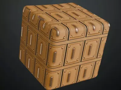 Ornate Light Wood Panels with Metal Handles PBR Seamless Texture
