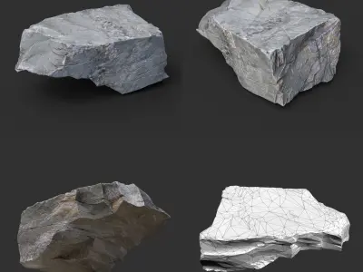 Gray Casual Rock Photogrammetry 220706 - Ultra HD 16K Textures Low-poly 3D model