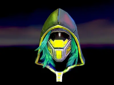 Sci-fi hood mask Low-poly 3D model