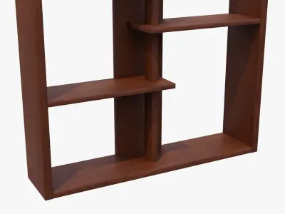 Bookshelf wooden bookcase with shelves Free 3D model