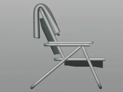 Beach chair with towel 3D model purchase