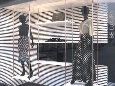 store-04 franklin boutique window display 3D model