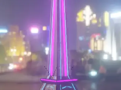 Sci-Fi Eiffel Tower 3D model