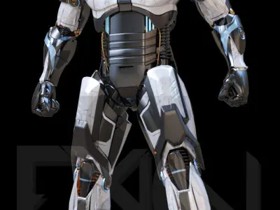 Android Mecha 093 Low-poly 3D model