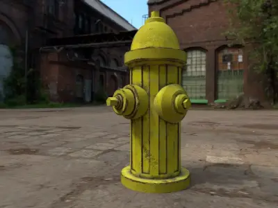 fire hydrant Low-poly 3D model 6