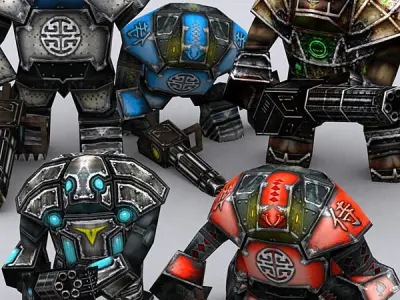 3DRT - Warbots Punishers Low-poly 3D model