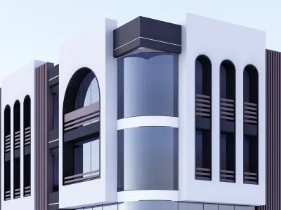 hotel building Low-poly 3D model