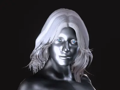 Female Silver Surfer Juno Low-poly 3D model