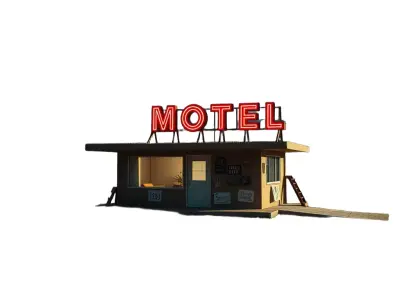 Retro Neon Motel model pack Low-poly 3D model