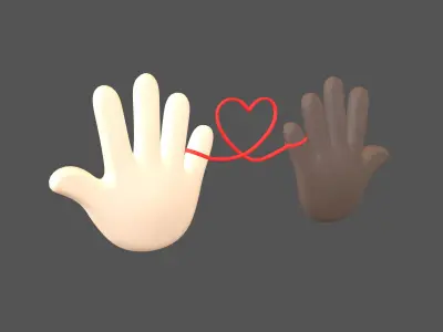Hand with Red Line Icon v1 011 Low-poly 3D model