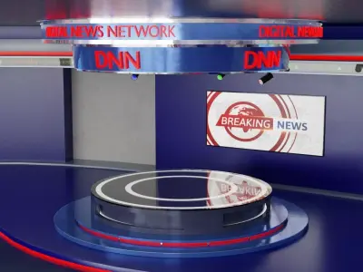 Virtual TV News Studio 3D model order