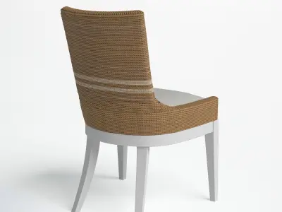 Dining Chair with Woven Abaca Back  3D model