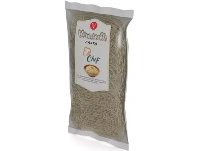 Penne fusilli macaroni vermicelli shells and shapes Vermicell... 3D model