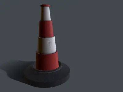 Traffic cone Low-poly 3D model