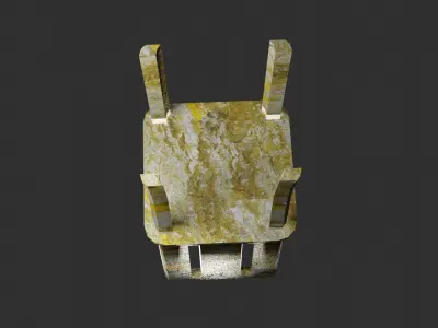Office chair in stone material Low-poly 3D model