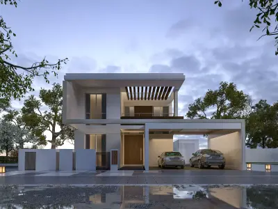Villa Modern Type Design Low-poly 3D model