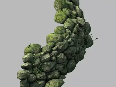 Mountain - moss - rocks 12 3D model