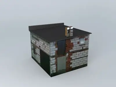 garage old house with door Free 3D model