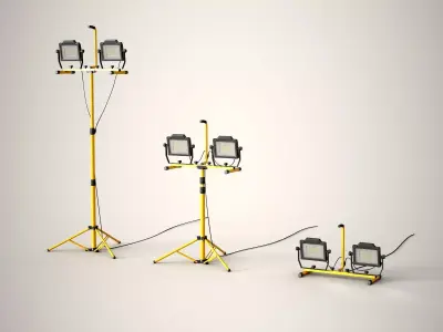 Generic Work Light 3D Model Set Low-poly 3D model