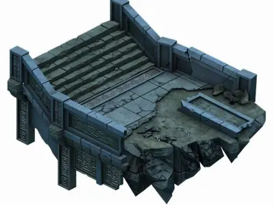 Game Underground - palace - cliffs 3D model