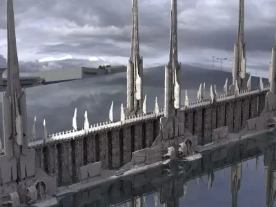  Sci-Fi Fantasy Bridge design extended 3D model