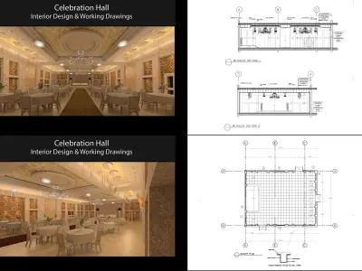 Ballroom hall Revit Model 3D model